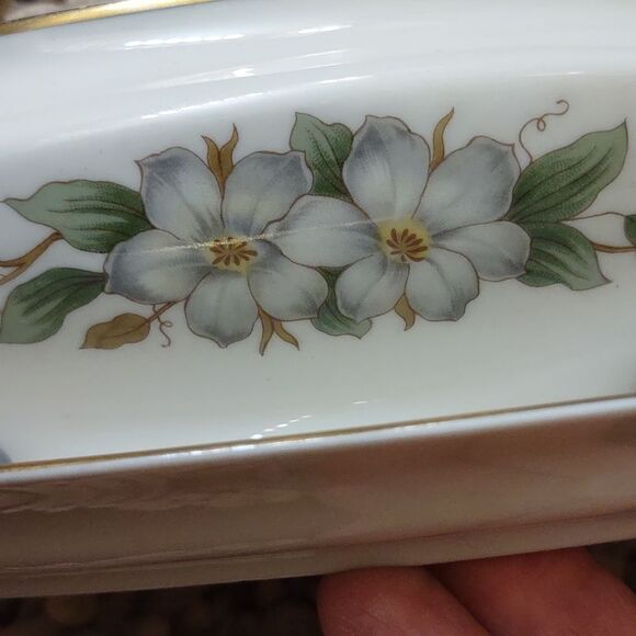 Royal Jackson Dogwood Vintage‎ China Gravy Boat Attached Drip Plate - Picture 2 of 8